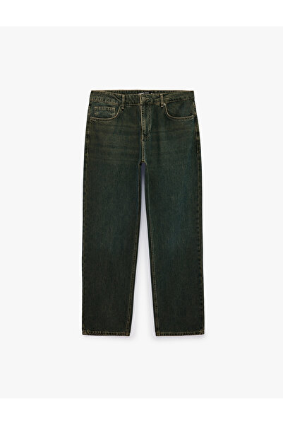 Koton Pachet de bumbac pantaloni din denim vintage straight fit cu croială dr...
