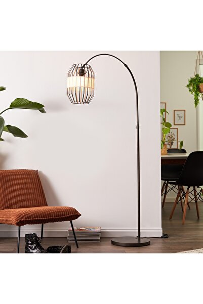 Brilliant Lampadar de podea Slope Arc 93149/76, 1.5 m, Negru/