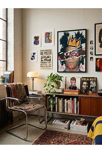 LunaRe Home Art&Design Modern Minimal Soyut Bohem Ahşap Çerçeveli Tablo Çerçe...
