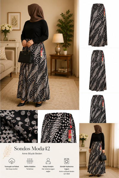 Sondos Moda42 Hesna Women's Black and White Graphic Pattern Oversized Size 8 ...