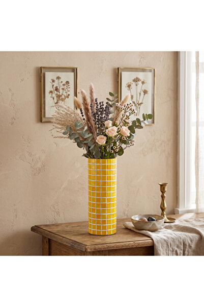 FLTFRM Handmade Glass Mosaic Vase – Vase with Geometric Pattern