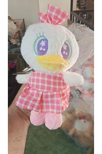 Kayra Toy Plush Cute Sleeping Companion Duck in Pink Dress 25 cm