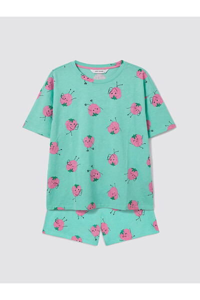 LC Waikiki Peak New Season Crew Neck Patterned Women's Pajama Set