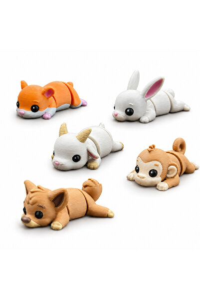 Eva Prints Set Micro Figurine Pets, animale de companie articulate printate 3...