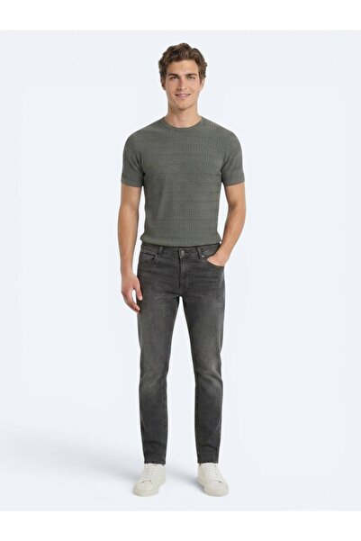 Kip Khaki Regular Fit Denim 100% Cotton Trousers