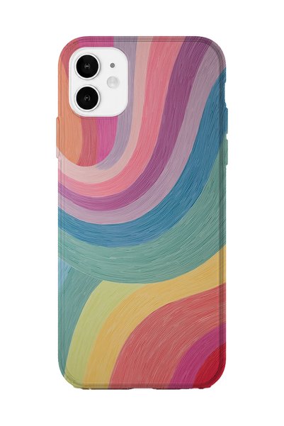 lelia حافظة هاتف شفافة مطبوعة متوافقة مع iPhone 11 |   مجموعة كولور ويف فلوكس