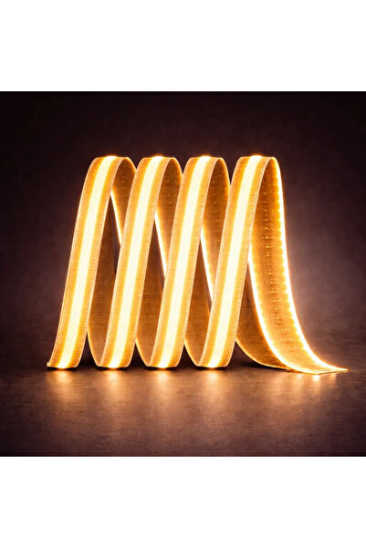Ledarmy COB Şerit LED 12V 5 Metre 216 LED/m Amber Işık COB LED Strip Şerit Ay...
