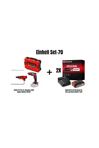 Einhell Set-70(Einhell Akülü Alçıpan Vidalama+2x18V 2,5 AhAkü & Şarj Cihazı)