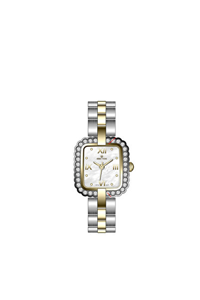 Seen Time Sintime Women's Watch with a Square Case and a Bezel Set with Spark...
