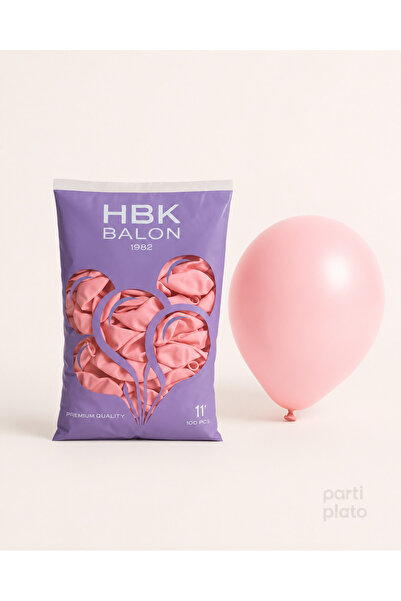 HBK Balon بالون باستيل 11 بوصة باللون الوردي 100 قطعة