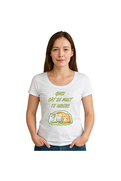 OEM Tricou dama Ghici cat de mult TE IUBESC , 100%bumbac