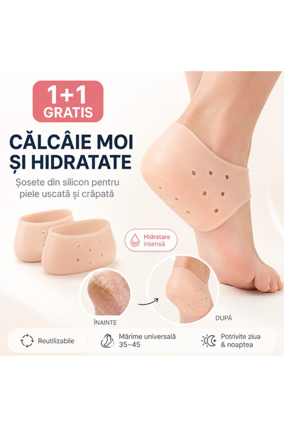 Zippi Talpici din silicon pentru călcâie și tălpi crăpate – Hidratare intensă...