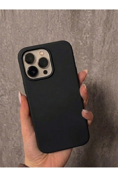 IPhone 15 Pro Uyumlu İçi Kadife Logolu Silikon Kılıf Kapak