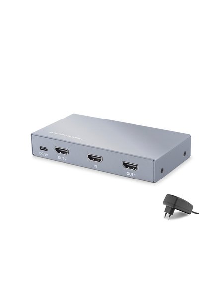 Marsilyan Hdmı Splitter Edıd 8K 60 Hz 1 Giriş 2 Çıkış Gri HDX1431