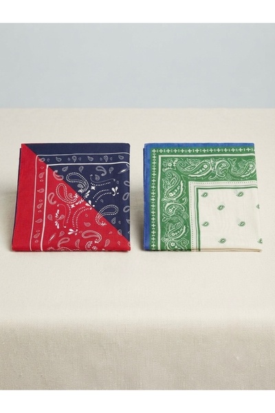 nazipek Premium Scarf Set of 2 Soft Fabric Bandana 50X50 Summer Style