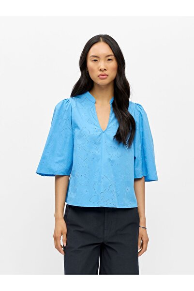 Object Bluse Cut-out V-Ausschnitt