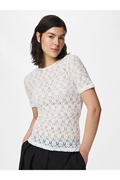 PIECES T-Shirt PCHAZEL SPITZEN