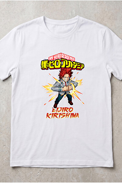 Silkensoul My Hero Academia Kirishima Anime Printed Standard Cut Unisex Tshirt