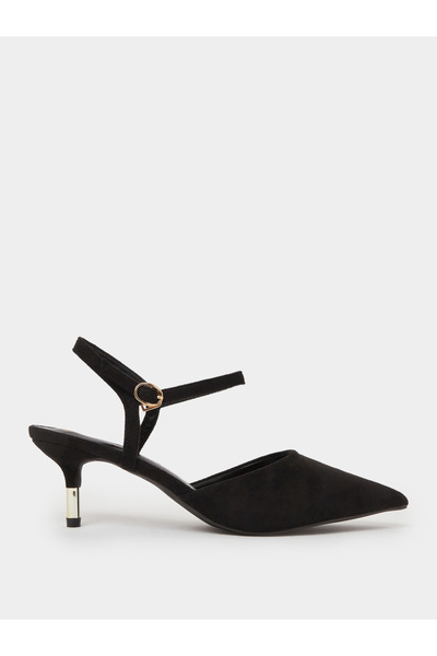 Styli Black Ankle Strap Formal Shoes