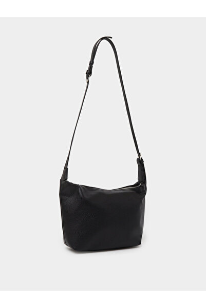 Styli Black Textured Hobo Bag
