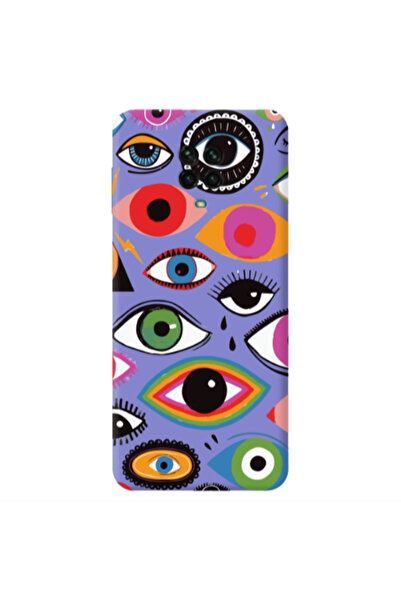Other Xiaomi Redmi Note 9 Pro Colorful eyes Purple Colored Silicone TPU Θήκη