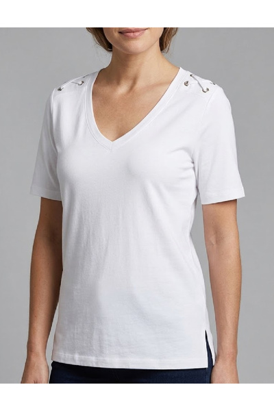 Evendi T-Shirt - Λευκό - Κανονική εφαρμογή