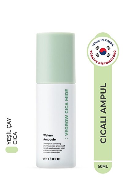 VEROBENE Wegrow Cica Mide Watery Ampoule Moisturizer Green Tea Extract Vegan ...