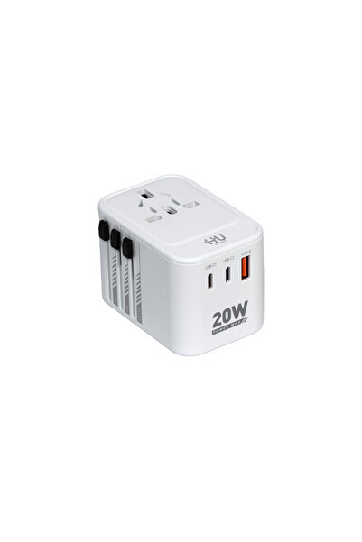 HU HAPPY USER Universal Travel Converter Adapter 20W – International Plug Adapter with 2000W