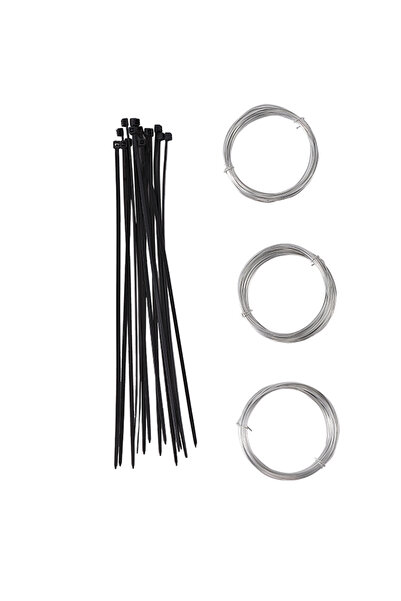 Lawazim 3 Piece Steel Wire Set 0.7mmx10m Each, with Black Zip Ties for Garden...