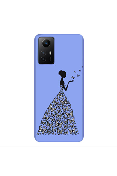Other Xiaomi Redmi Note 12s Butterfly Girl Light Purple Colored Silicone TPU ...