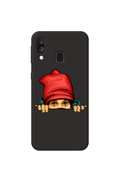 Other Samsung A40 Hidden Girl Black Colored Silicone TPU Θήκη