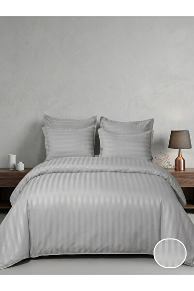 Truva Home Lenjerie de Pat Damasc 6 Piese | Cearceaf cu Elastic 180x200 cm | ...
