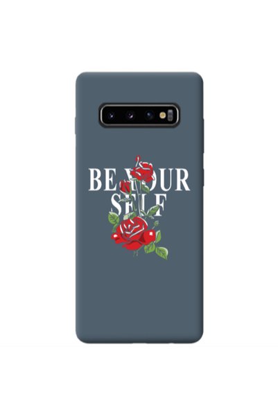 Other Samsung S10 Be Your Self Dark Grey Colored Silicone TPU Θήκη