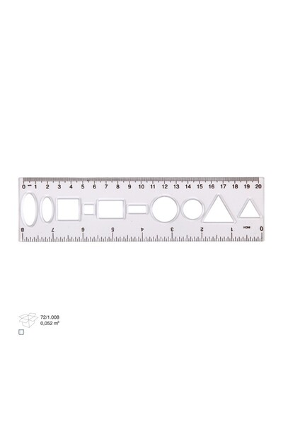 MC Micostore Rigla Ark 038, 20cm, plastic, cu sablon forme geometrice