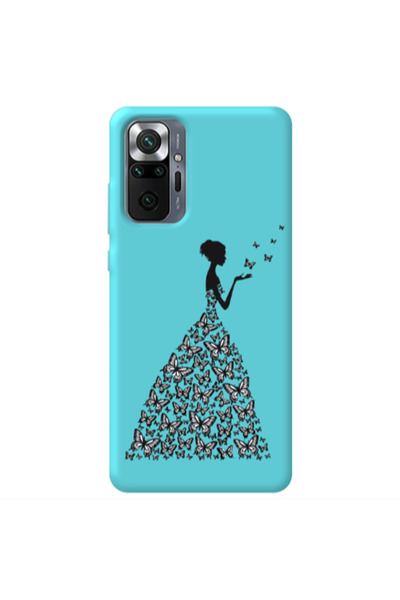 Other Xiaomi Redmi Note 10 Pro 4G Butterfly Girl Turquoise Colored Silicone T...