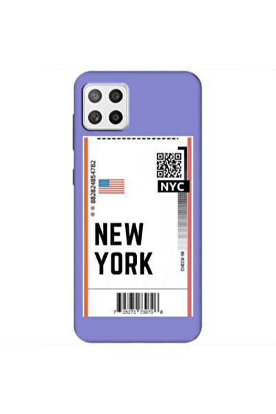 Other Samsung A22 5G New York NYC Purple Colored Silicone TPU Θήκη