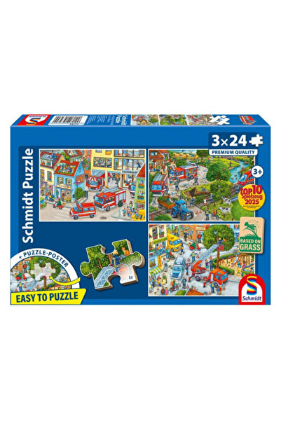 Schmidt 3x24 bucăți puzzle - Pompieri (56580)