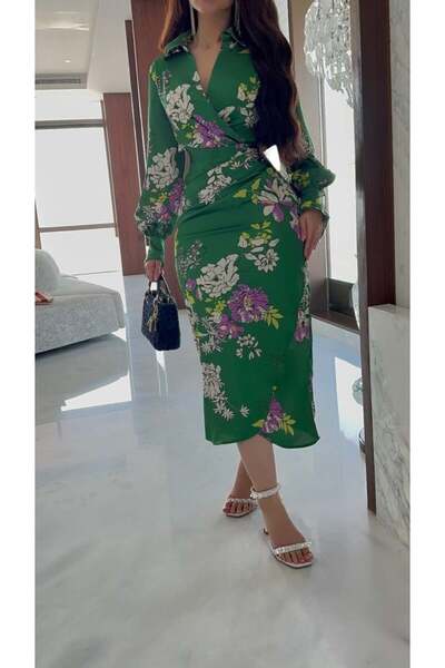 it's Mine Silk Dress with Floral Print