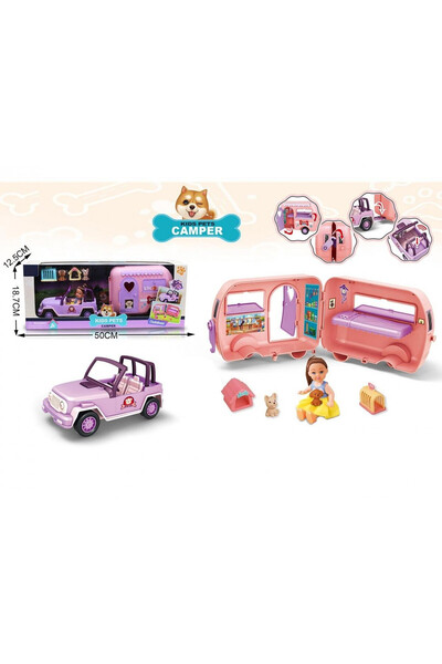 OEM Mașină cu remorcă Madej - Set de jucării Play Pocket Window 50x12,5x18,7 cm