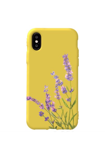 Other Apple iPhone Xs Flowers 8 Yellow Colored Silicone TPU Θήκη