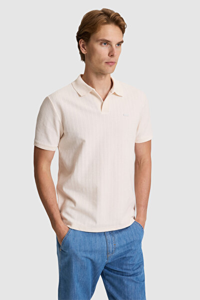 U.S. Polo Assn. Men's Cream Regular Fit Polo Neck T-Shirt 50322424-Vr071