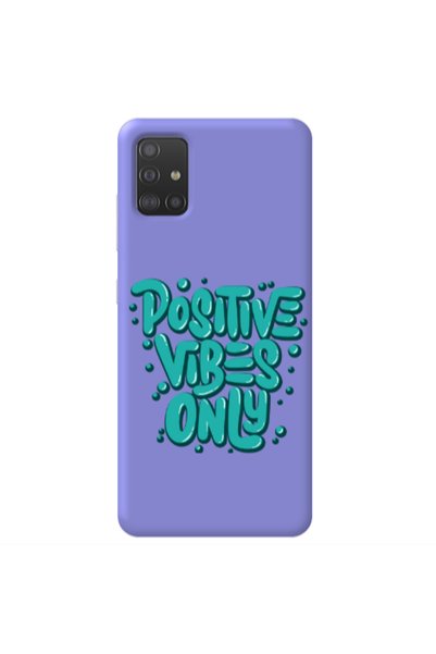 Other Samsung A71 Positive Vibes Only Purple Colored Silicone TPU Θήκη