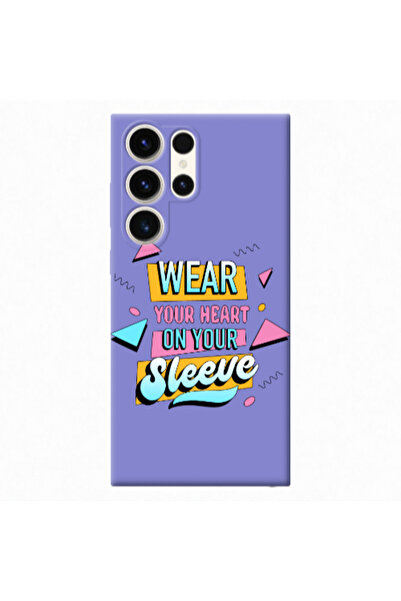 Other Samsung S23 Ultra Wear Your Heart Purple Colored Silicone TPU Θήκη