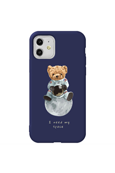 Other Apple iPhone 11 Bear in space Dark blue Colored Silicone TPU Θήκη