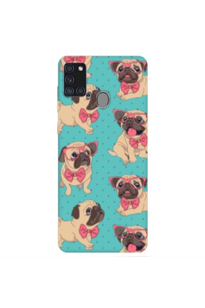 Other Samsung A21S Dog Spectacled Turquoise Colored Silicone TPU Θήκη