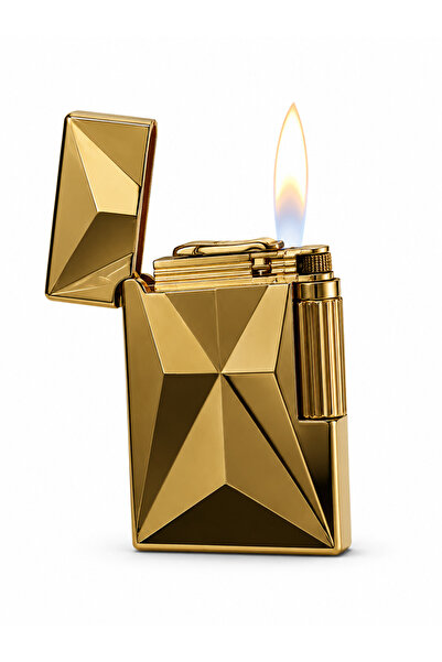 OMAYtr Premium Metal Gazlı Çakmak – Gold | Lüks Tasarım | Yeniden Doldurulabilir