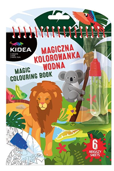 Derform Set colorat reutilizabil cu apa Kidea, 6 imagini, 15x19cm