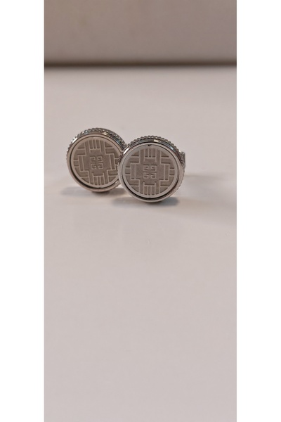 Mnarat Alfanar Luxurious Silver Men's Loafers with Classic Geometric Pattern ...