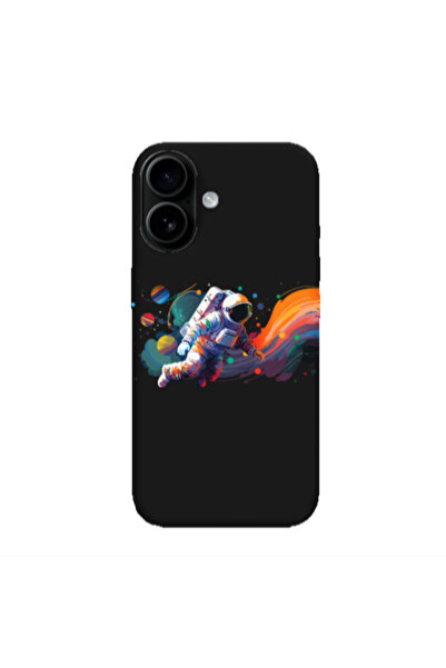 Other Apple Iphone 16 plus Rainbow Space Black Colored Silicone TPU Θήκη