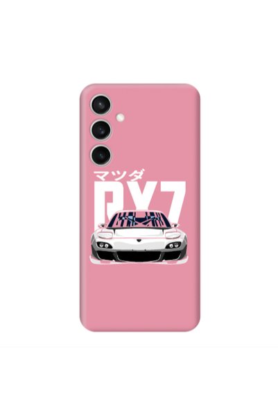Other Samsung S24 FE Car Rx7 Pink Colored Silicone TPU Θήκη